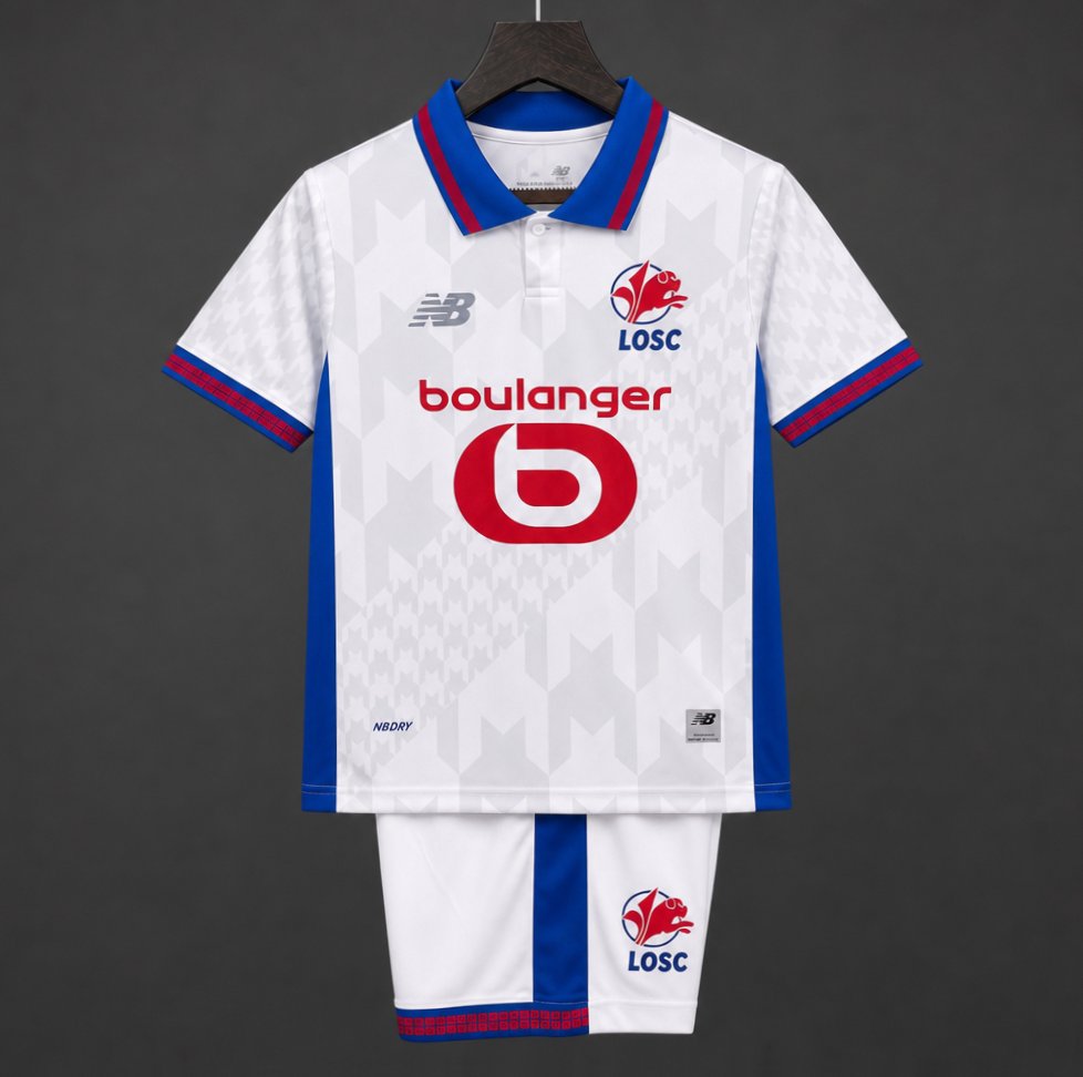 26/27 Kids Lille Away White Jersey Kit