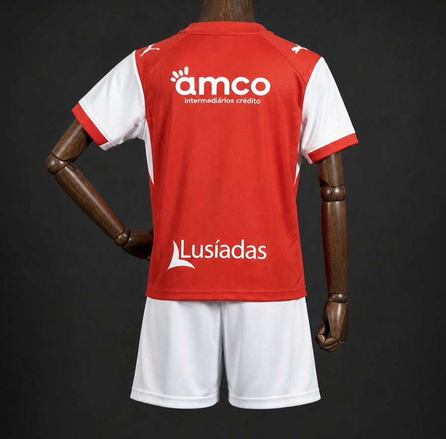 26/27 Kids  Braga Home Red Jersey