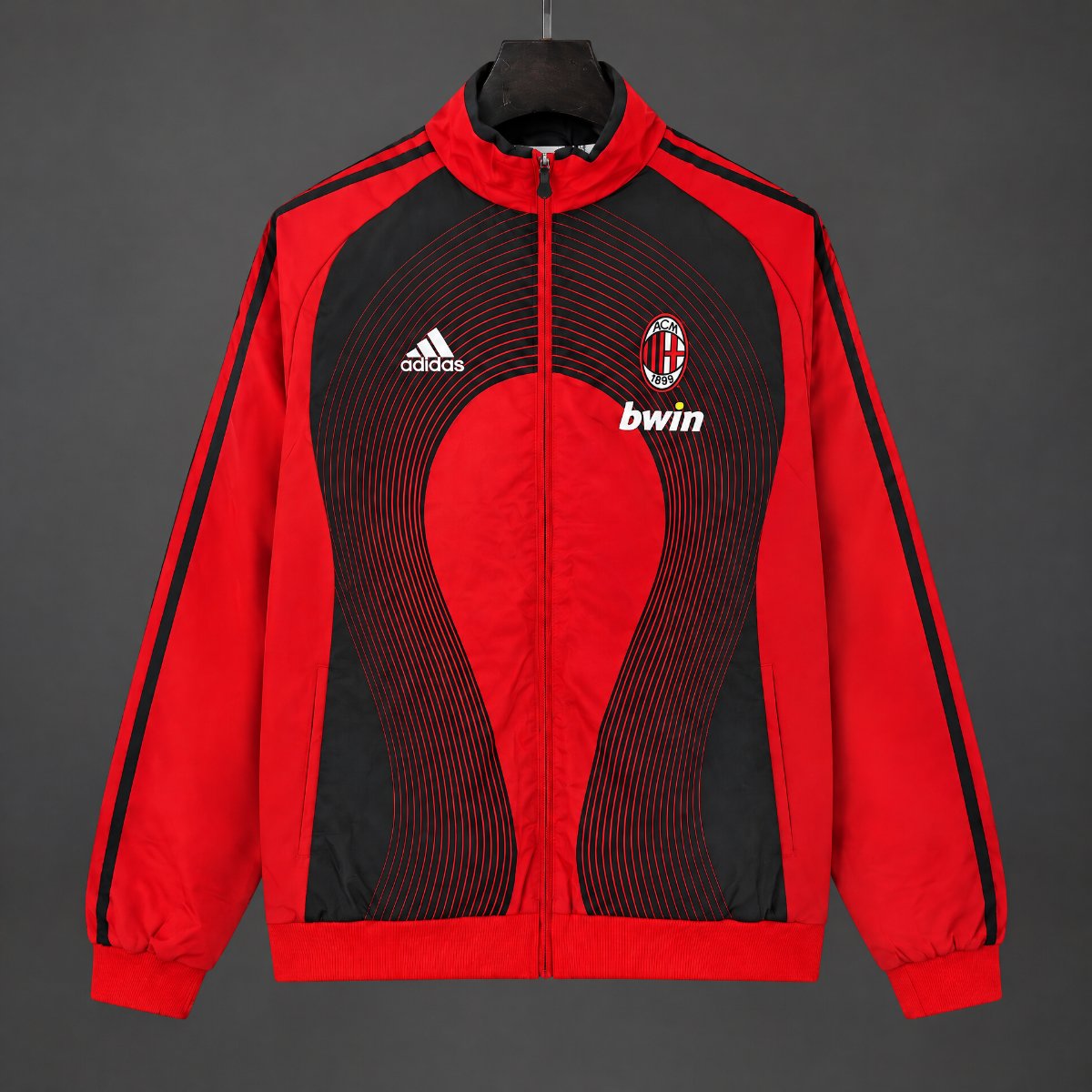 Retro 06/07 AC Milan Red Full Zipper Windbreaker